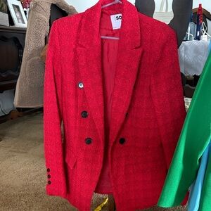 SO Vibrant Red Textured Jacket